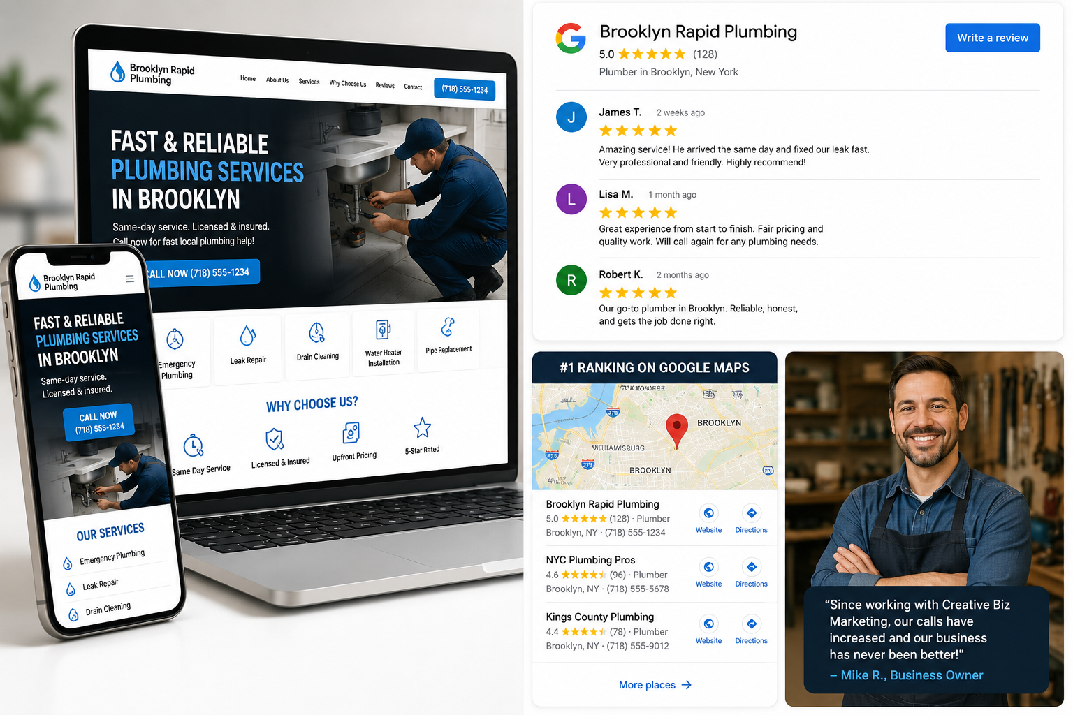 creative biz marketing hosting review management seo support